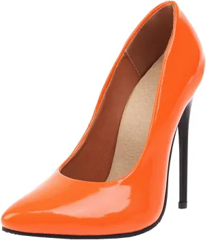 LUXMAX Women Patent Leather Pointed Toe Pumps Stiletto High Heel Court Shoes