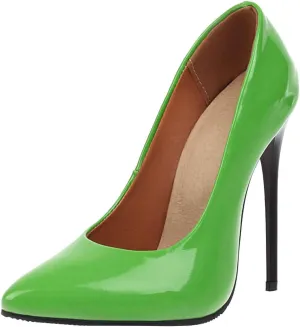LUXMAX Women Patent Leather Pointed Toe Pumps Stiletto High Heel Court Shoes