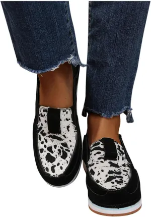 Masbird Fashion Shoes for Women Sneakers for Women Walking Shoes Casual Fashion Shoes Round Toe Loafer Lightweight Cozy Boat Shoes Slip-On Flat Shoes Black