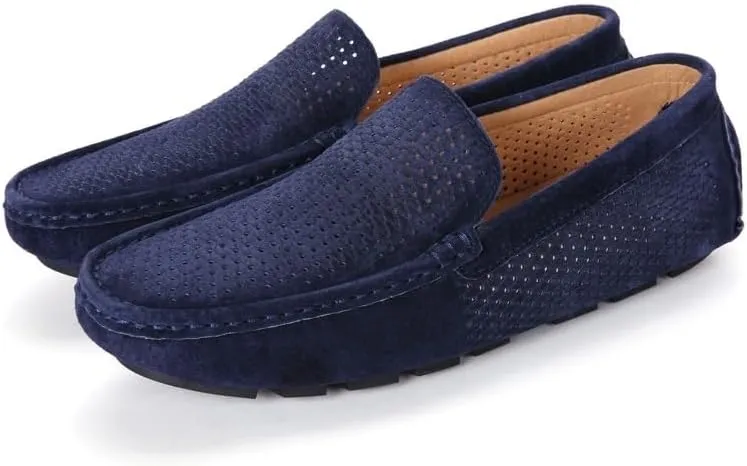 Men Casual Shoes Luxury Mens Loafers Handmade Suede Genuine Leather Men's Shoes Moccasins Slip On Flats Male Luxe Driving Shoes