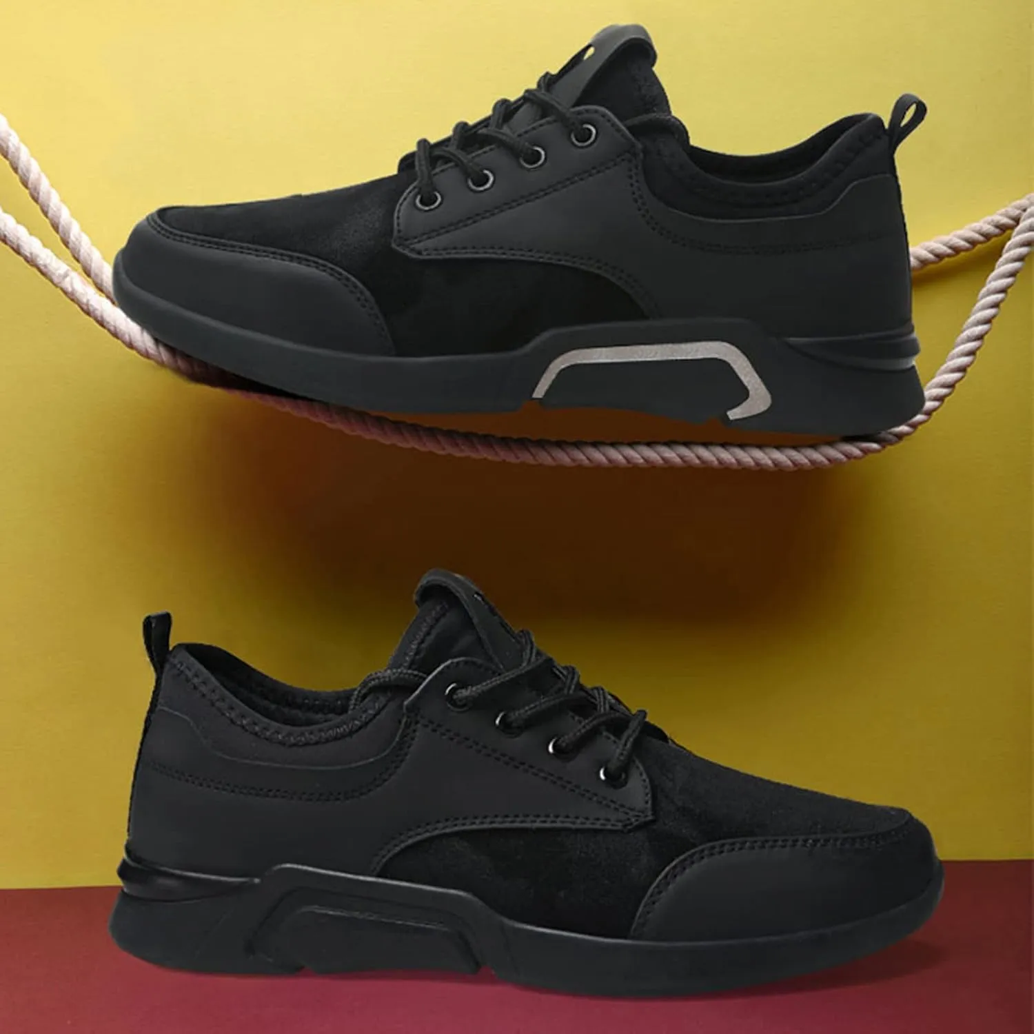 Men Low Top PU Casual Walking Shoes Youth Sports Shoes Running Breathable Travel Mens Business Sneaker