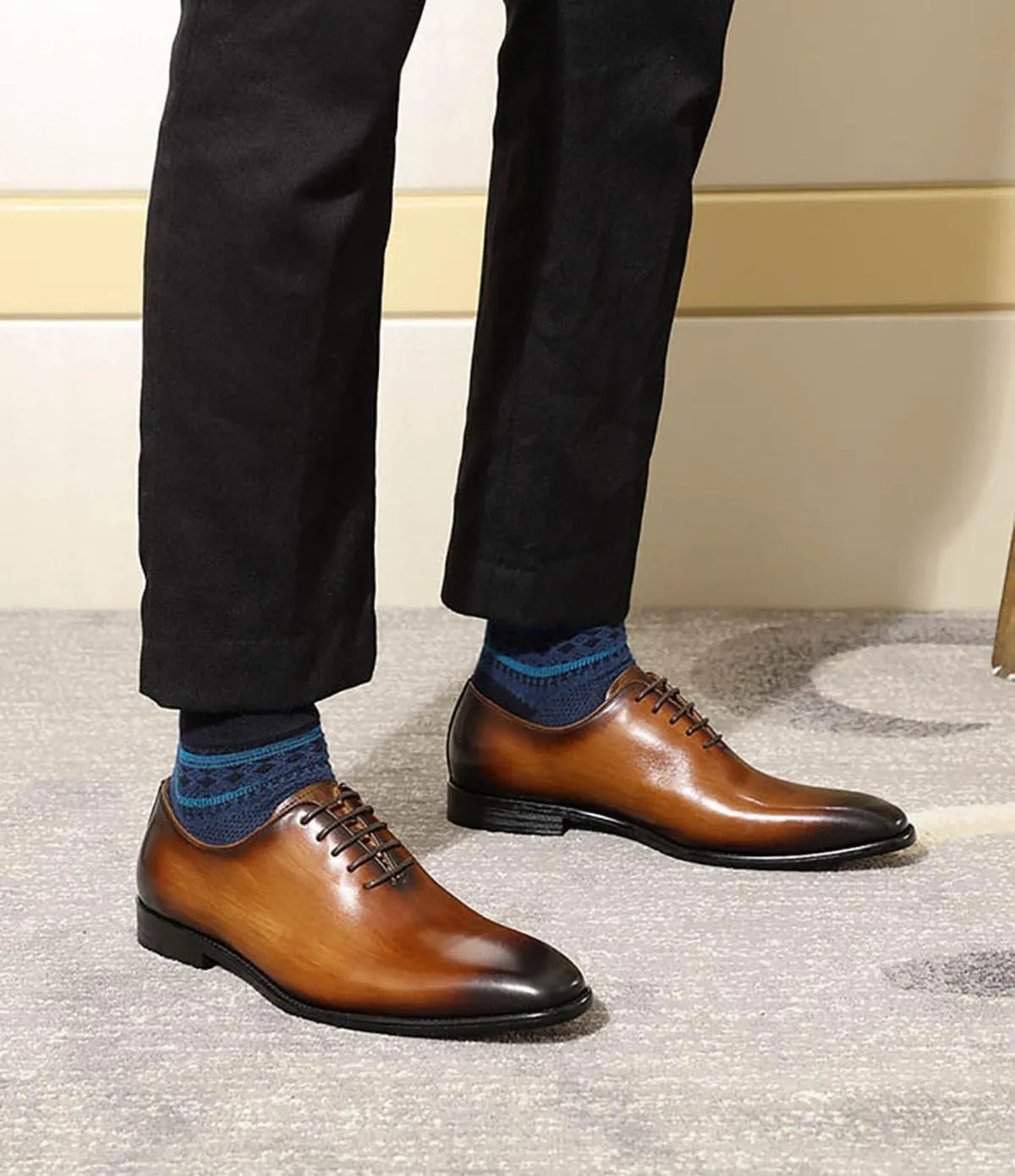 Men Oxfords Formal Dress Shoes for Men Genunie Leather Plain Toe Derby Prom Wedding Business Causal Suit Shoes Comfortable Fashion Tuxedo Lace Up Shoes for Men