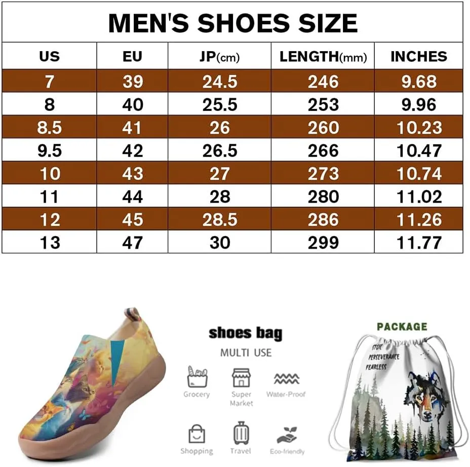 Men's Art Painted Slip Ons Loafers Comfortable Flats Sneakers Travel Casual Walking Shoes