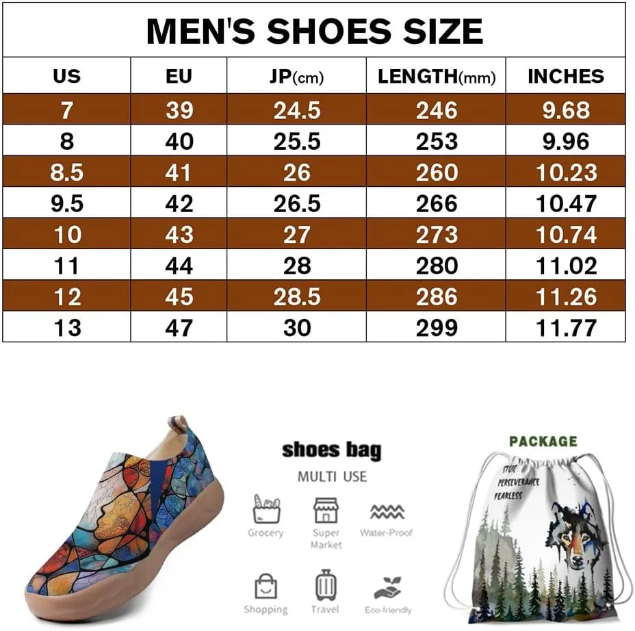 Men's Art Painted Slip Ons Loafers Comfortable Flats Sneakers Travel Casual Walking Shoes