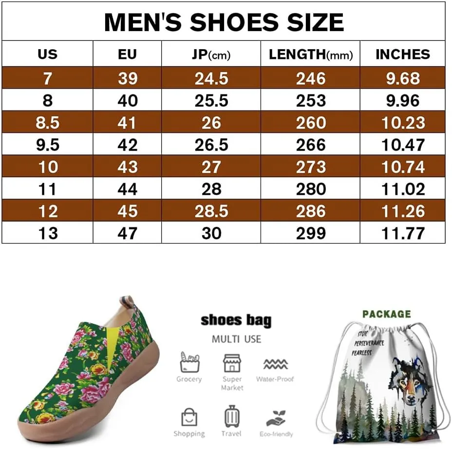 Men's Art Painted Slip Ons Loafers Comfortable Flats Sneakers Travel Casual Walking Shoes