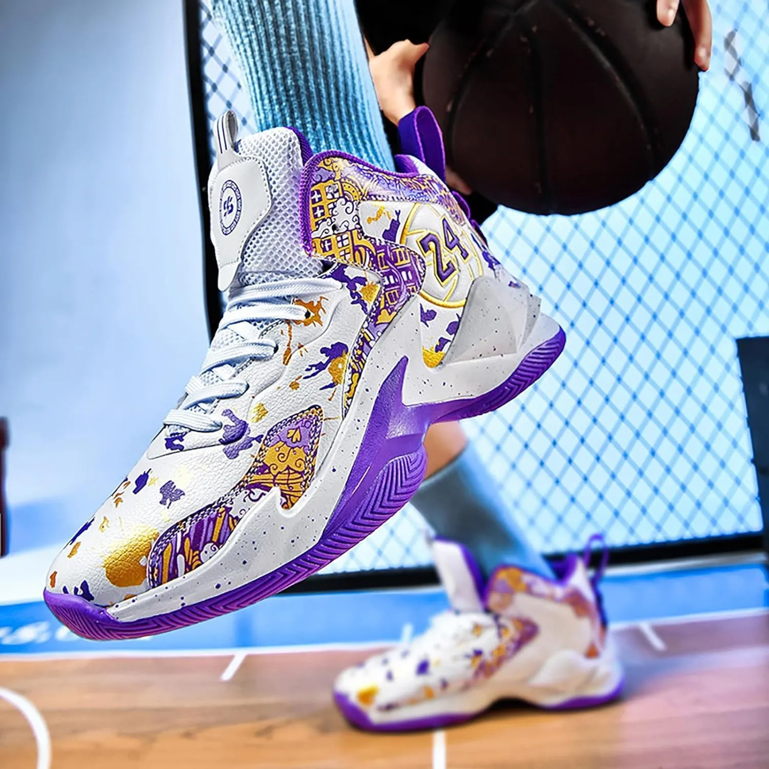 Mens Basketball Shoes Breathable Running Shoes Non Slip Outdoor Youth Fashion Sneakers Sport Trainer Tennis Shoes