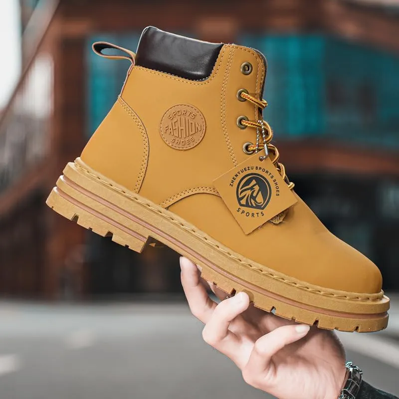 Mens Boots Casual Boots for Men Fashion Zipper Chukka Boots Hiking Boots