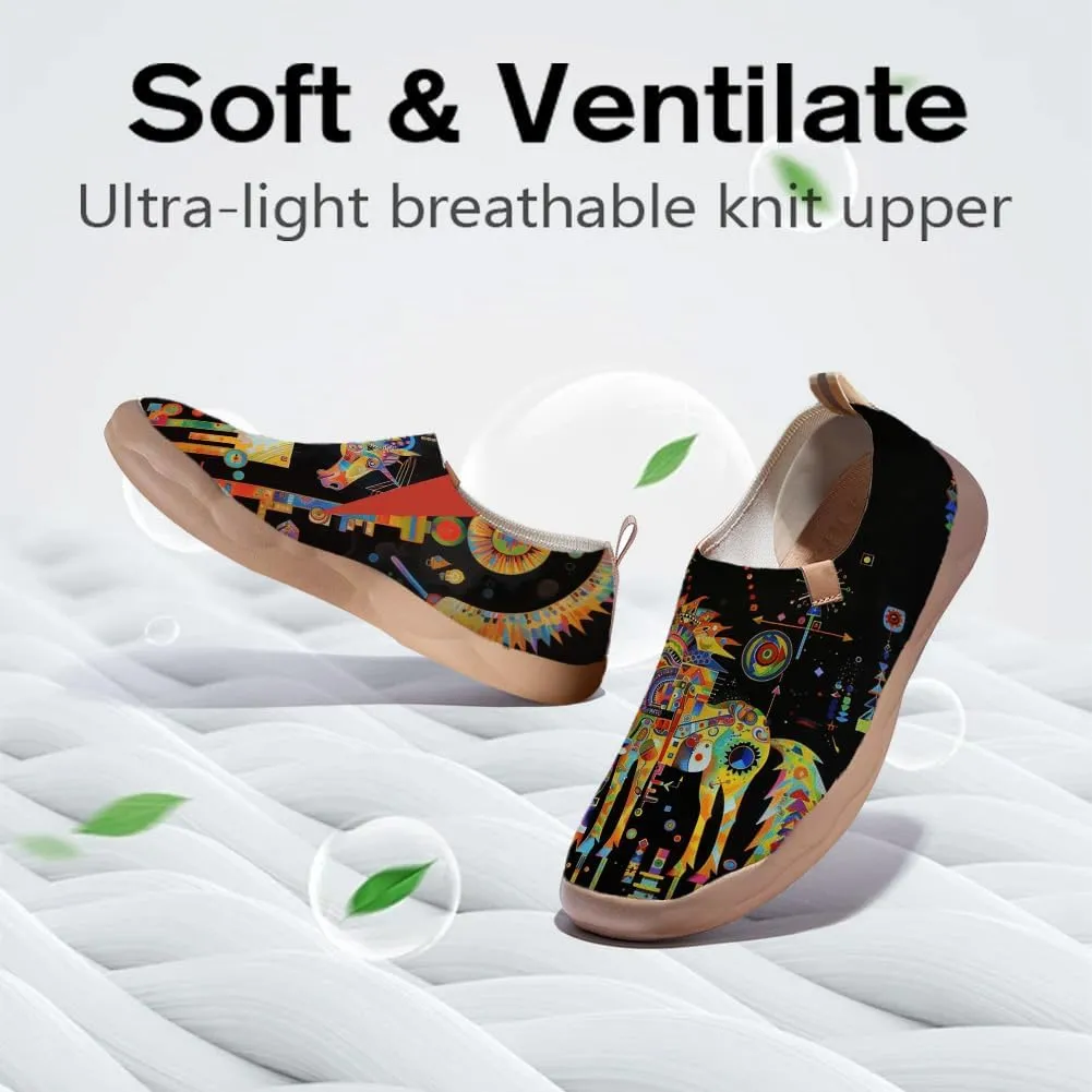 Men's Casual Knit Shoes Art Painted Slip Ons Loafers Lightweight Flats Travel Sneakers