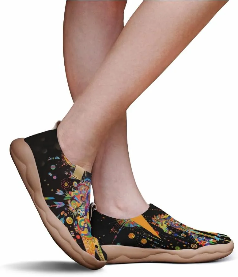 Men's Casual Knit Shoes Art Painted Slip Ons Loafers Lightweight Flats Travel Sneakers