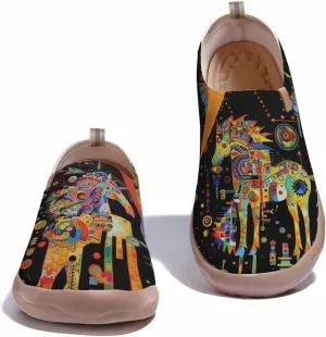 Men's Casual Knit Shoes Art Painted Slip Ons Loafers Lightweight Flats Travel Sneakers