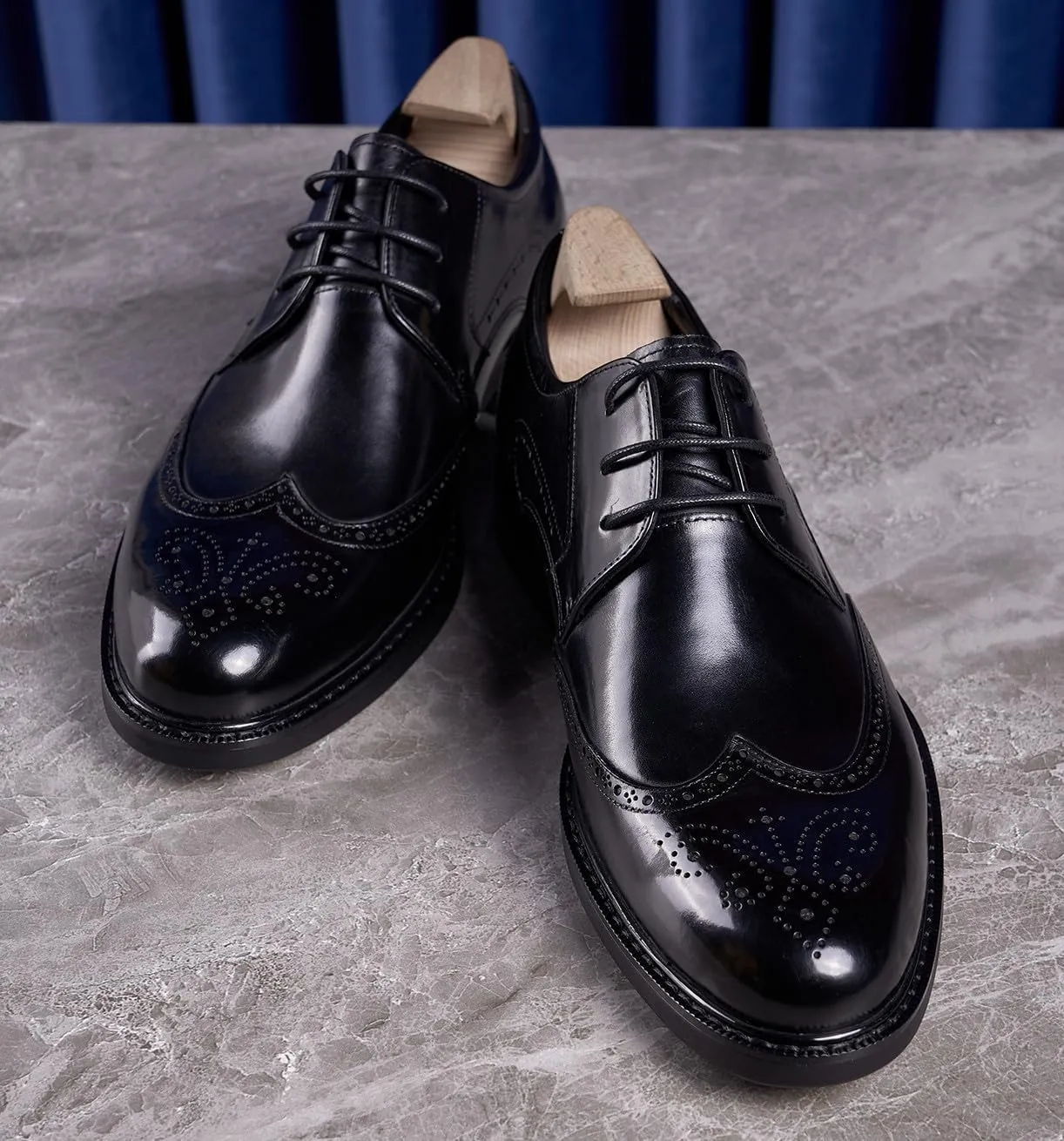 Mens Dress Shoes Leather Oxfords Formal Dress Derby Shoes Fashion Casual Wedding Business Tuxedo Shoes for Men