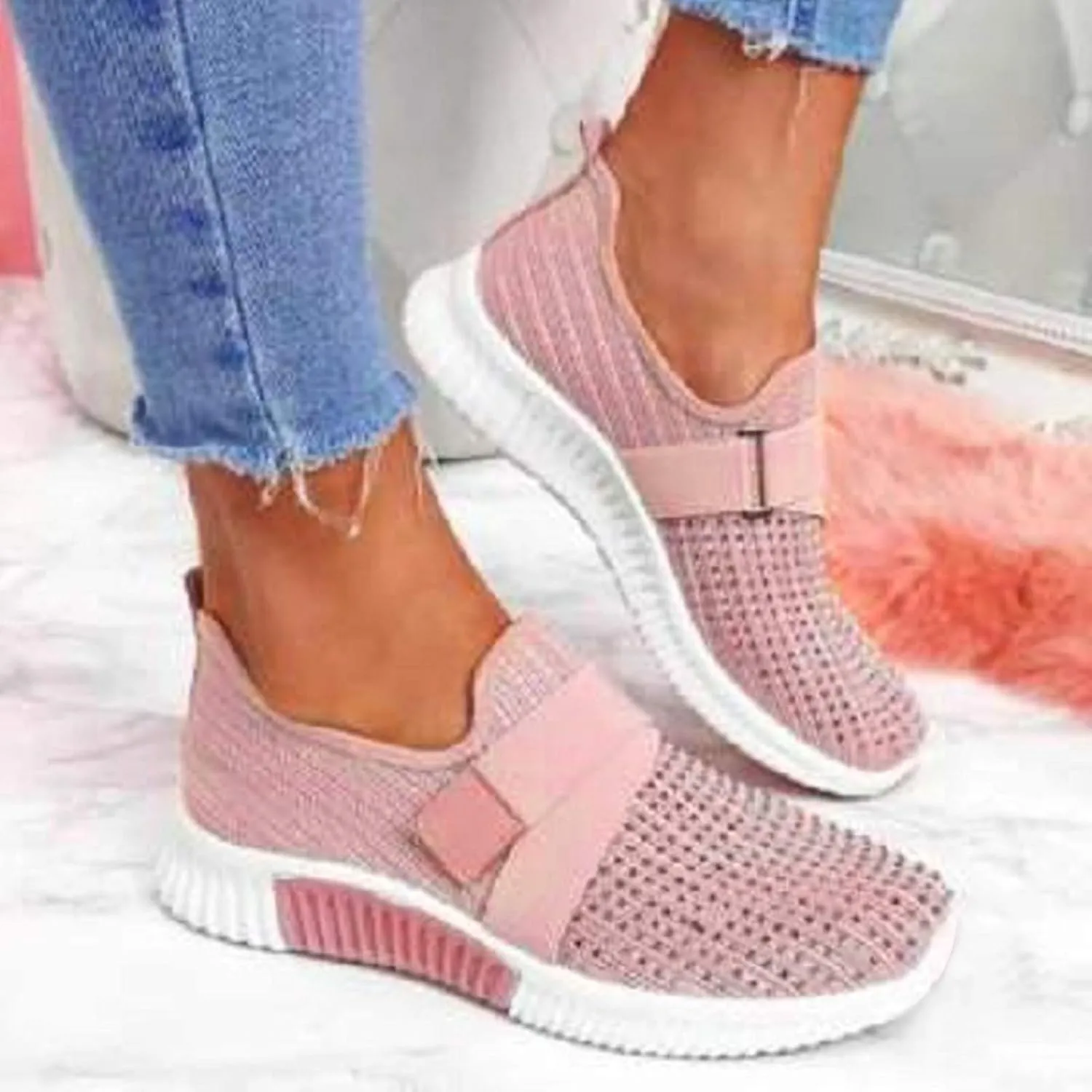 Mens Dress Shoes Mesh Breathable Casual Shoes Slip On Men Shoes Sneakers Women's Air Athletic Running Fashion Sport Slip On Tennis Shoe Loafers Dress Shoe