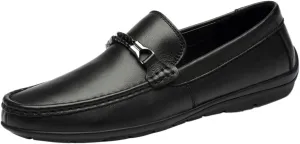 Men's Leather Loafers – Round Toe, Slip-On Driving Shoes with Flexible Comfort, Slip-Resistant, Ideal for Prom & Casual Wear