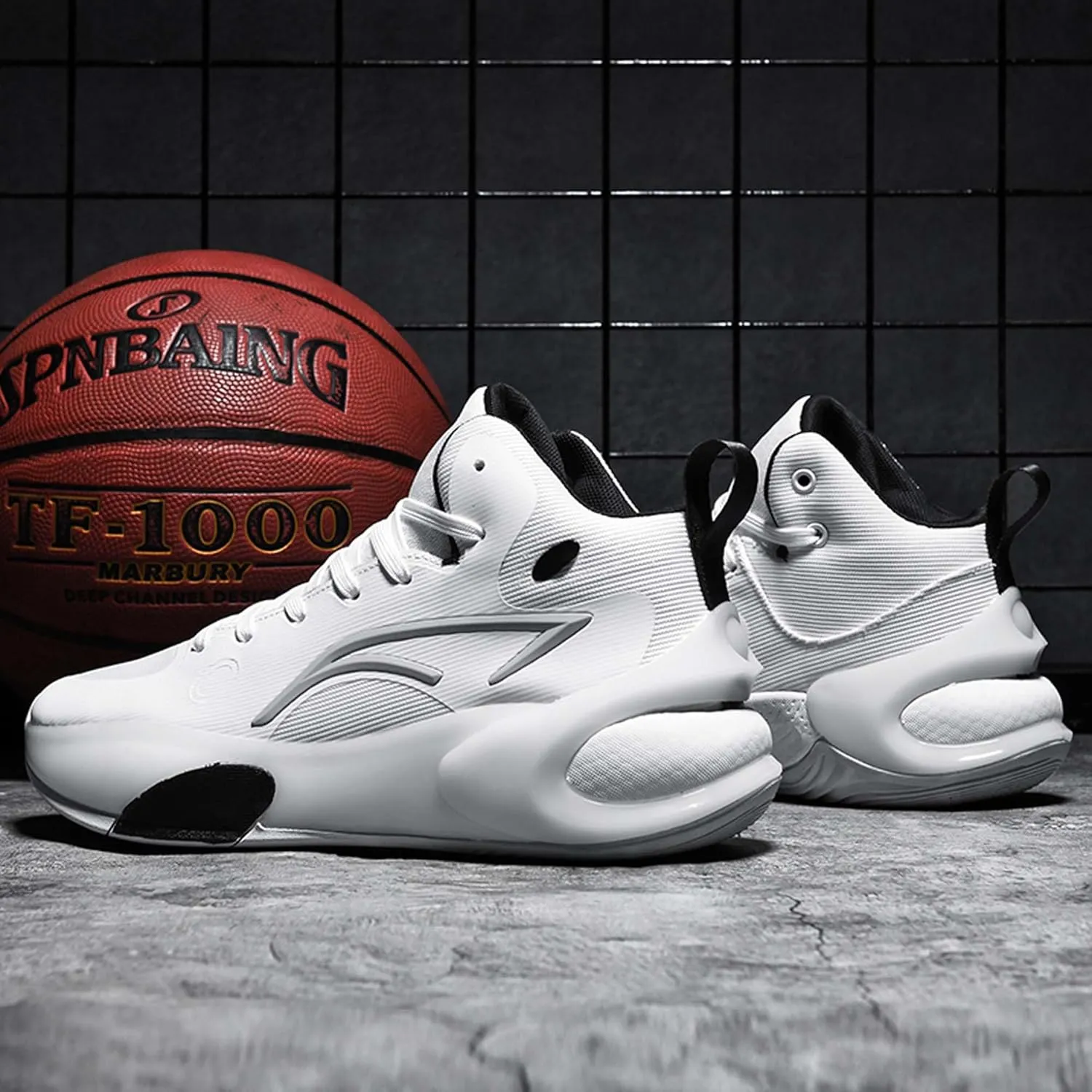 Men's Lightweight Rebound Basketball Shoes Non-Slip Cushioning Sneakers Women's Comfortable Soft Bottom Casual Sports Running Shoes Street Casual Walking Men's Shoes Women's Shoes
