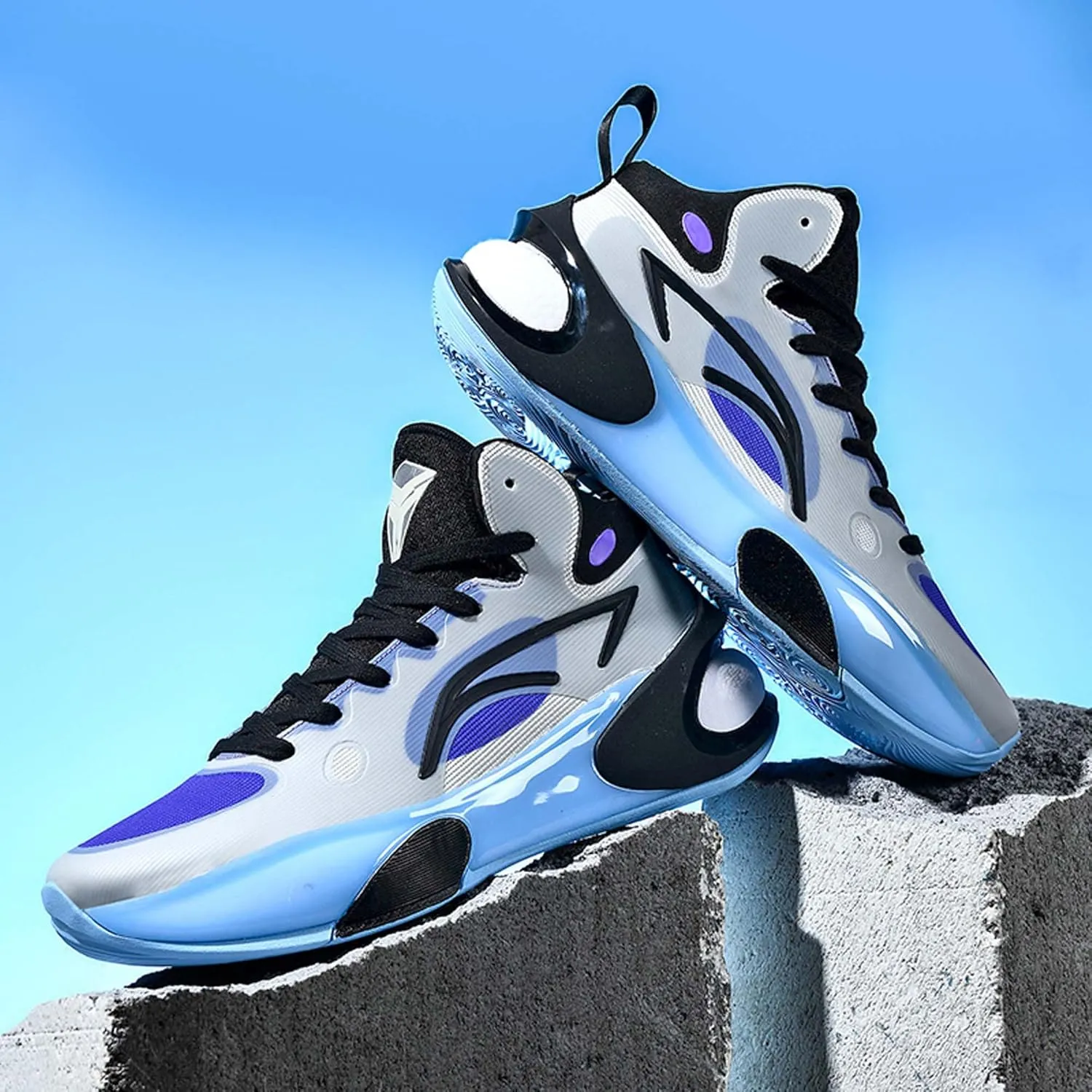 Men's Lightweight Rebound Basketball Shoes Non-Slip Cushioning Sneakers Women's Comfortable Soft Bottom Casual Sports Running Shoes Street Casual Walking Men's Shoes Women's Shoes