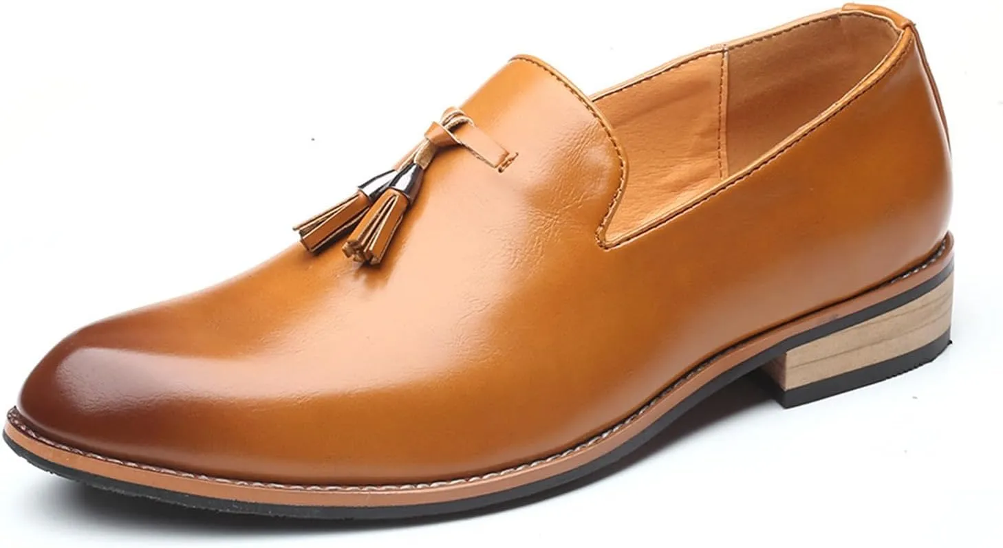 Men's Loafers Oxford Shoes Comfortable Slip-On Driving Flats Formal Business Dress Shoes with Tassel