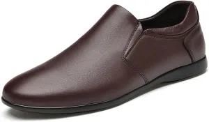 Men's Loafers Simple Lightweight Venetian Shoes Leather Lightweight Comfortable Flexible Casual Slip-ons