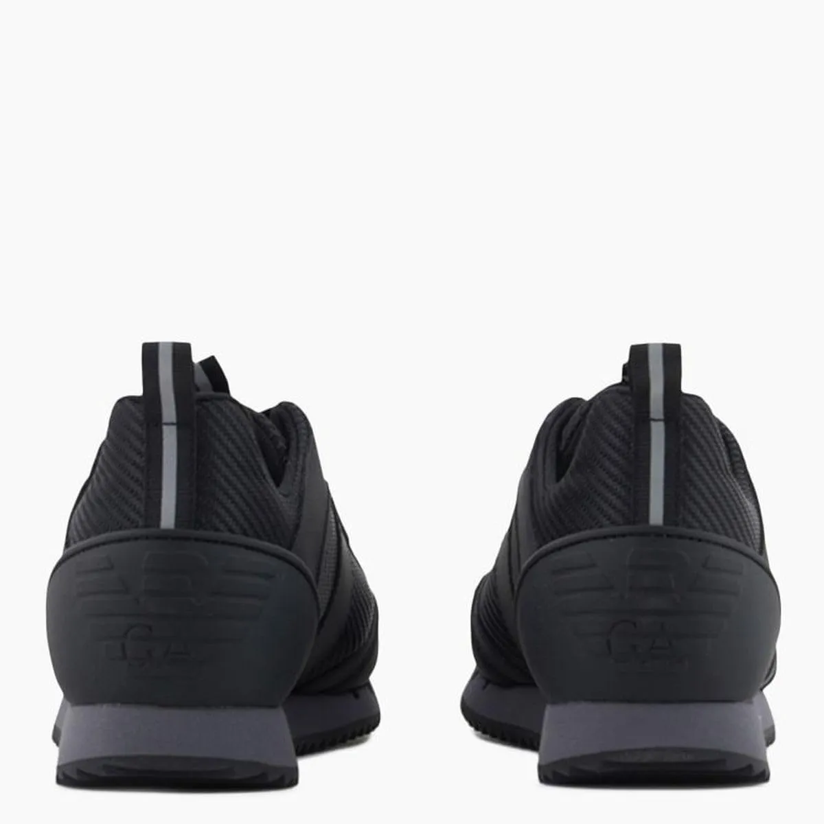 Men's Metallic Emblems Trainers, Black