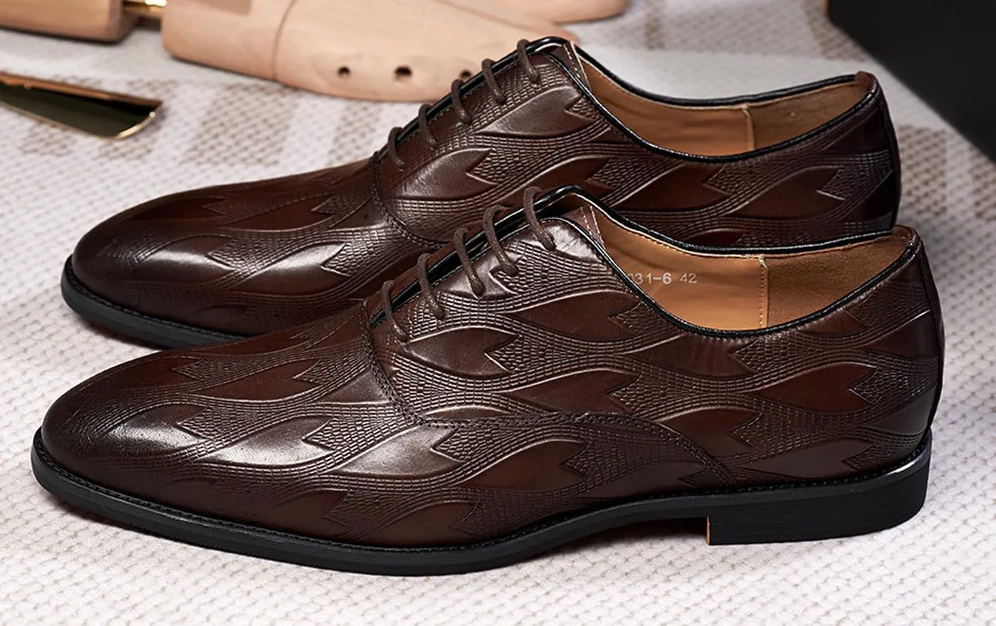 Mens Oxfords Formal Dress Derby Shoes Genunie Leather Wingtip Toe Modern Suit Shoes Fashion Prom Wedding Business Casual Comfortable Tuxedo Shoes for Men