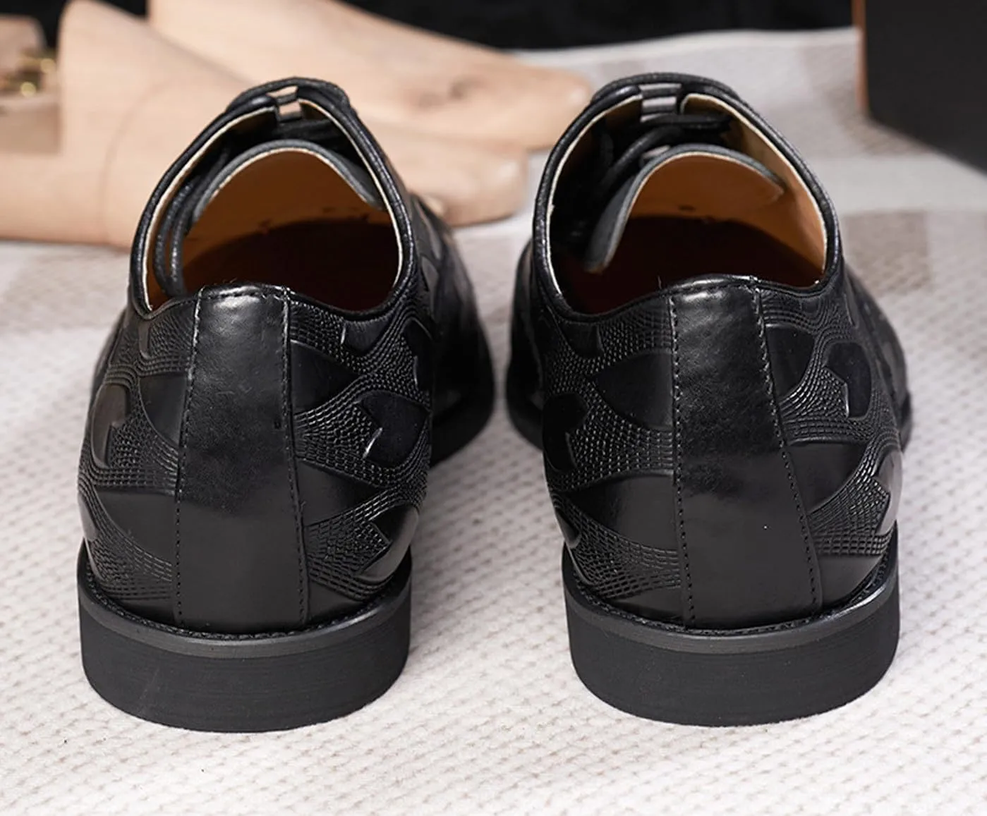 Mens Oxfords Formal Dress Derby Shoes Genunie Leather Wingtip Toe Modern Suit Shoes Fashion Prom Wedding Business Casual Comfortable Tuxedo Shoes for Men