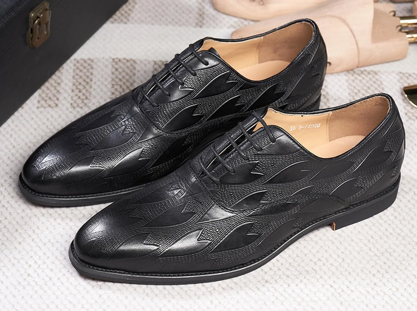 Mens Oxfords Formal Dress Derby Shoes Genunie Leather Wingtip Toe Modern Suit Shoes Fashion Prom Wedding Business Casual Comfortable Tuxedo Shoes for Men