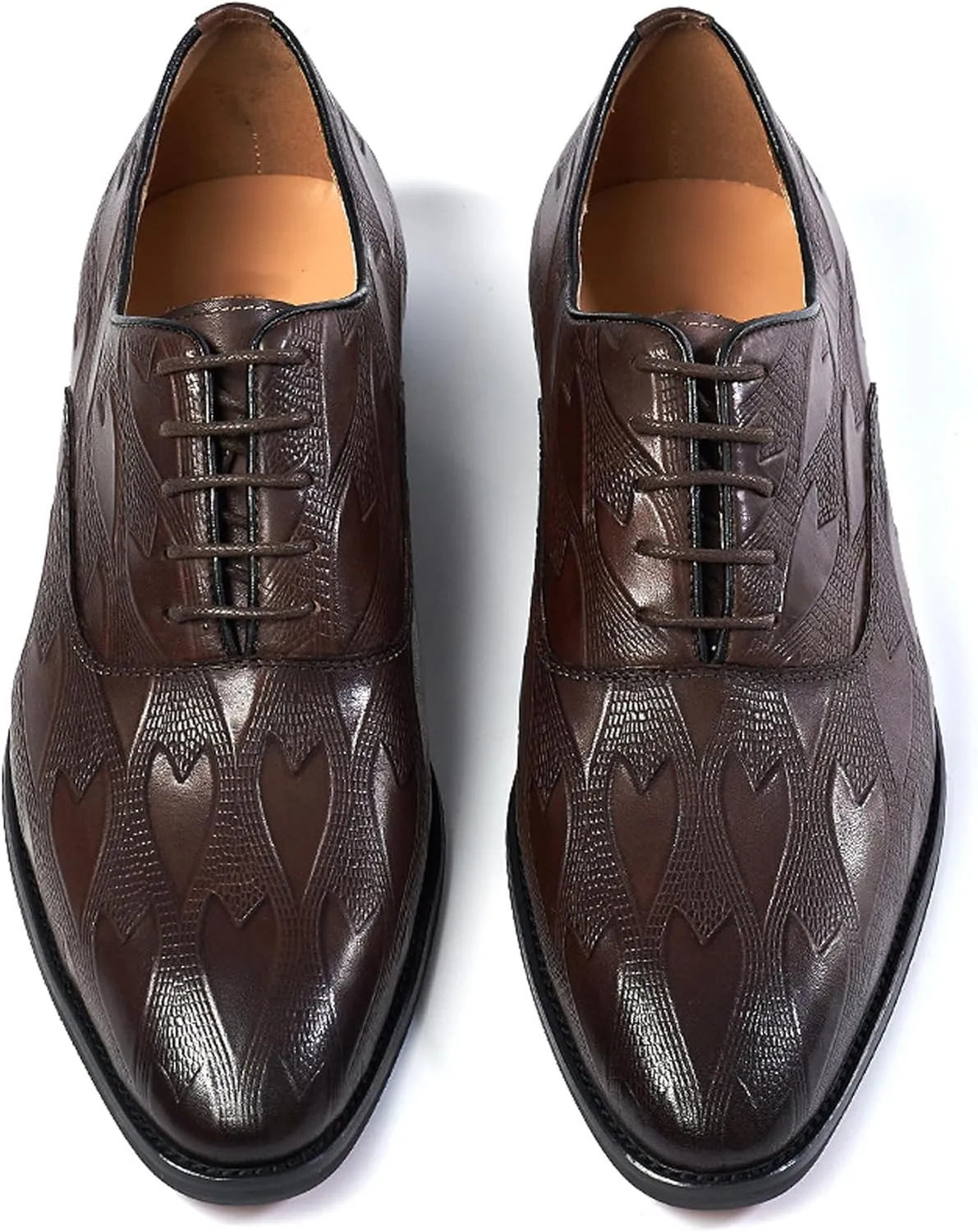 Mens Oxfords Formal Dress Derby Shoes Genunie Leather Wingtip Toe Modern Suit Shoes Fashion Prom Wedding Business Casual Comfortable Tuxedo Shoes for Men
