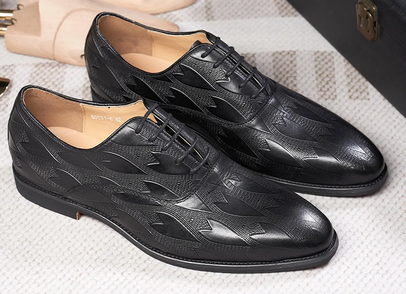 Mens Oxfords Formal Dress Derby Shoes Genunie Leather Wingtip Toe Modern Suit Shoes Fashion Prom Wedding Business Casual Comfortable Tuxedo Shoes for Men