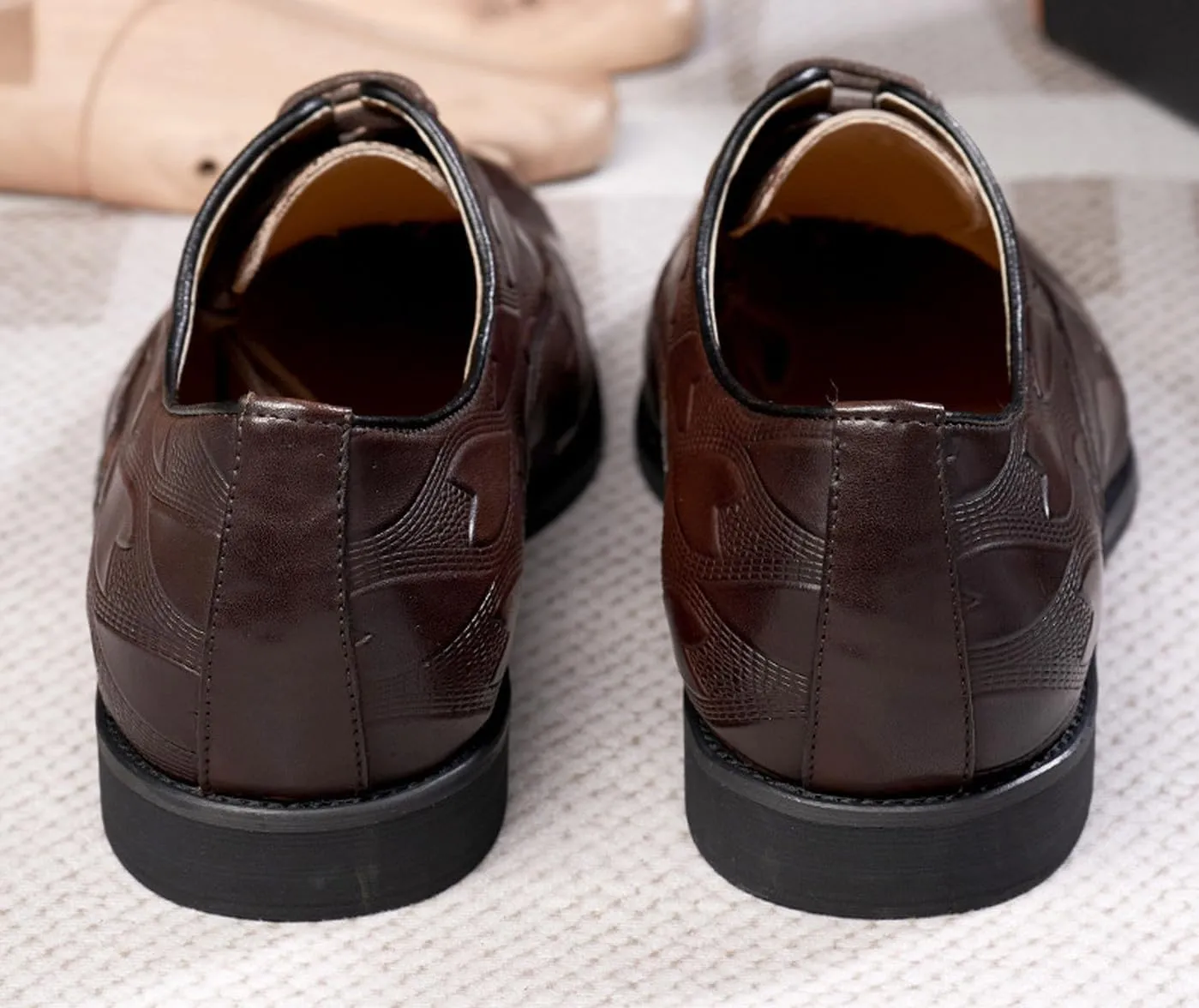 Mens Oxfords Formal Dress Derby Shoes Genunie Leather Wingtip Toe Modern Suit Shoes Fashion Prom Wedding Business Casual Comfortable Tuxedo Shoes for Men