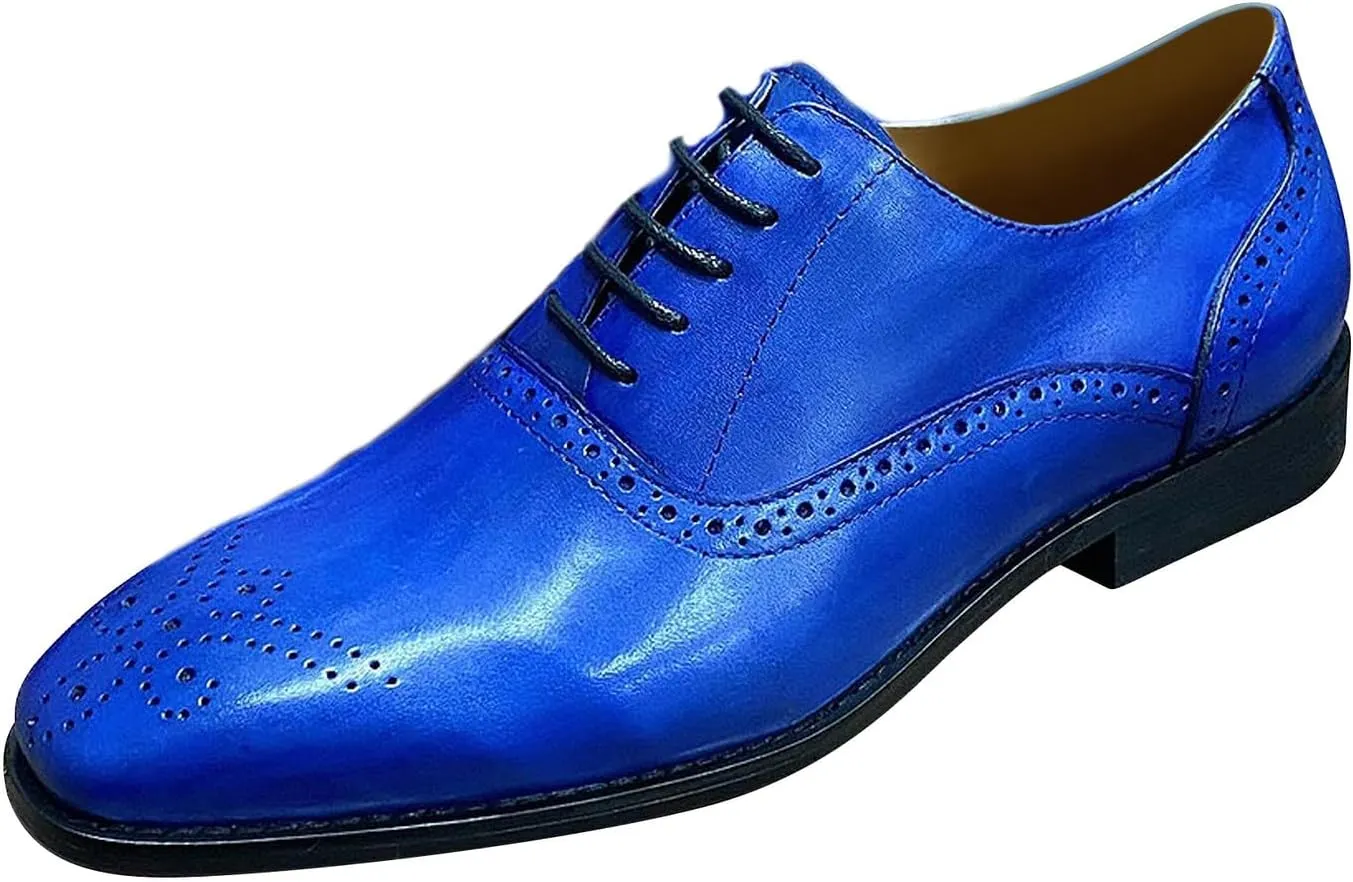 Mens Oxfords Formal Dress Suit Shoes Genuine Leather Prom Derby Shoes Fashion Luxury Wedding Business Casual Comfortable Tuexdo Shoes for Men