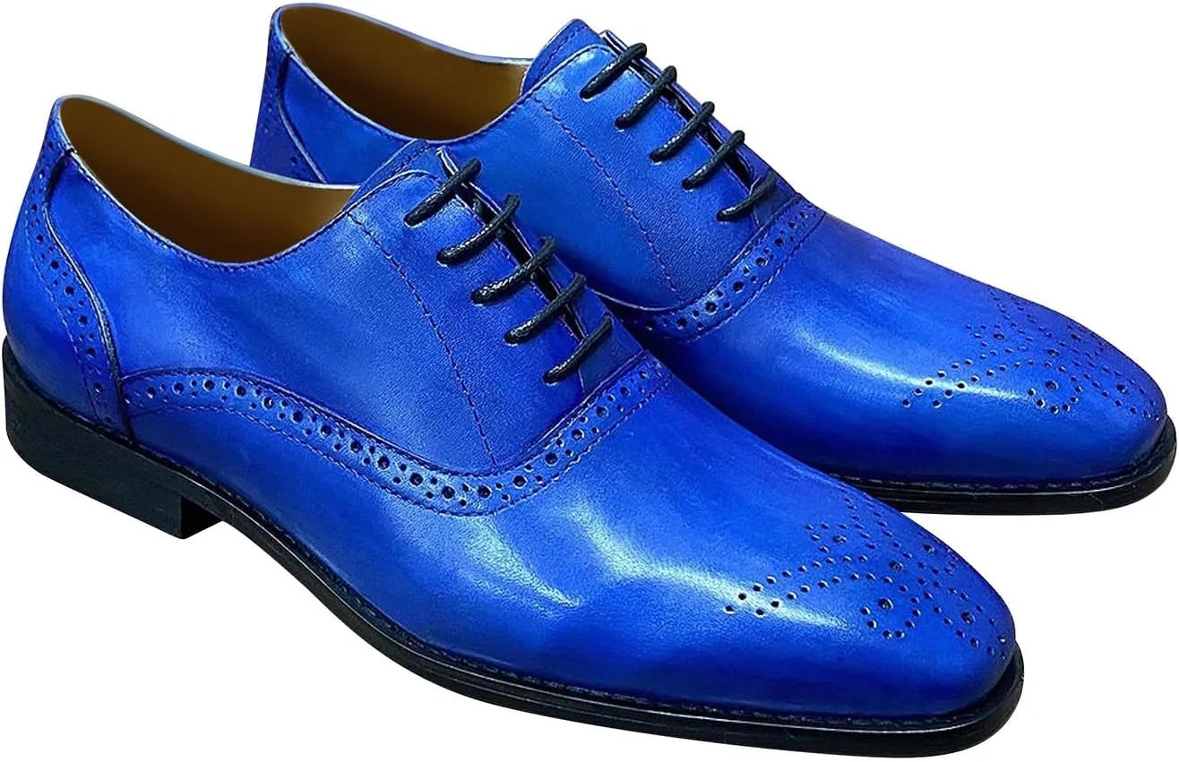 Mens Oxfords Formal Dress Suit Shoes Genuine Leather Prom Derby Shoes Fashion Luxury Wedding Business Casual Comfortable Tuexdo Shoes for Men