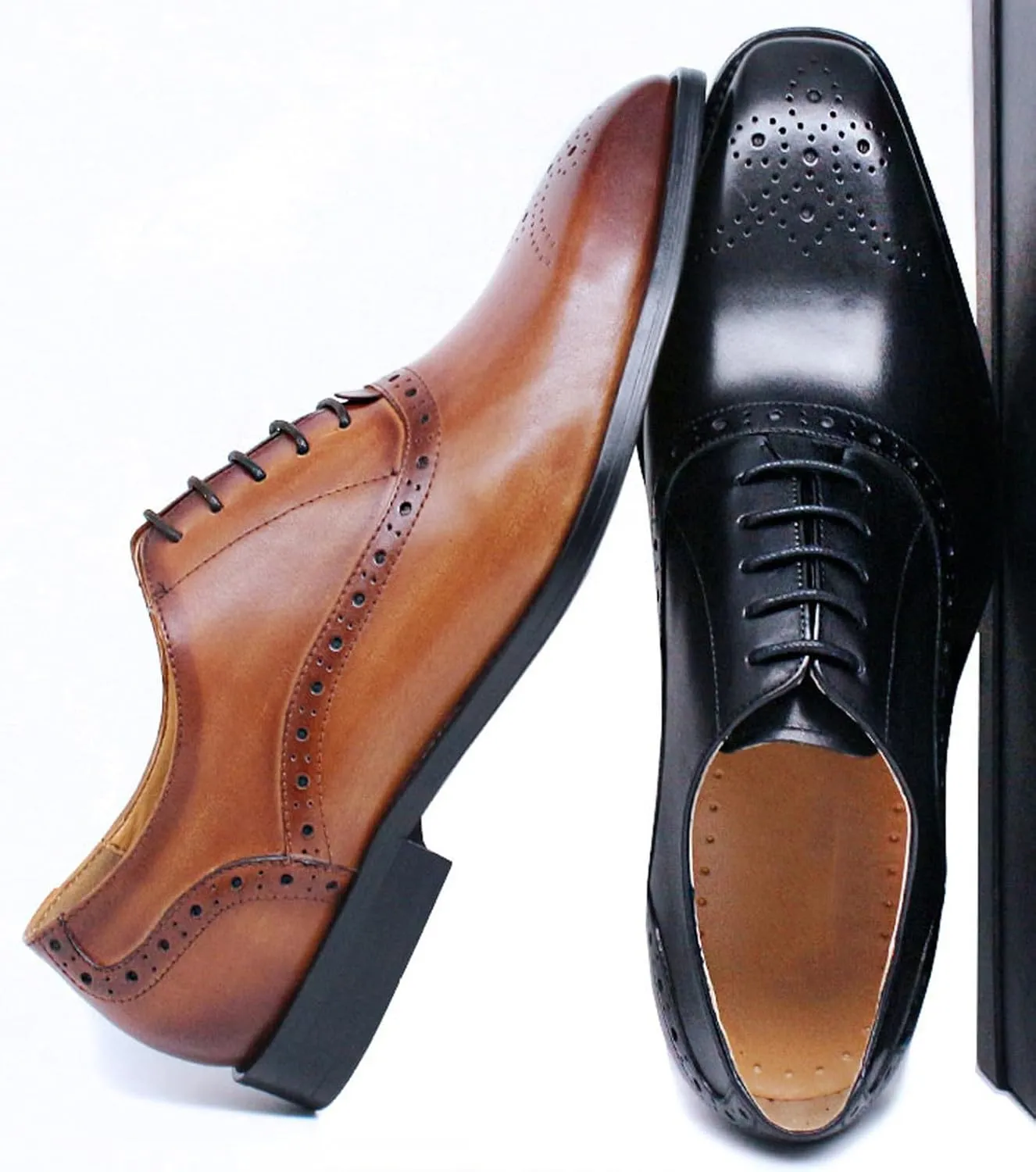 Mens Oxfords Formal Dress Suit Shoes Genuine Leather Prom Derby Shoes Fashion Luxury Wedding Business Casual Comfortable Tuexdo Shoes for Men