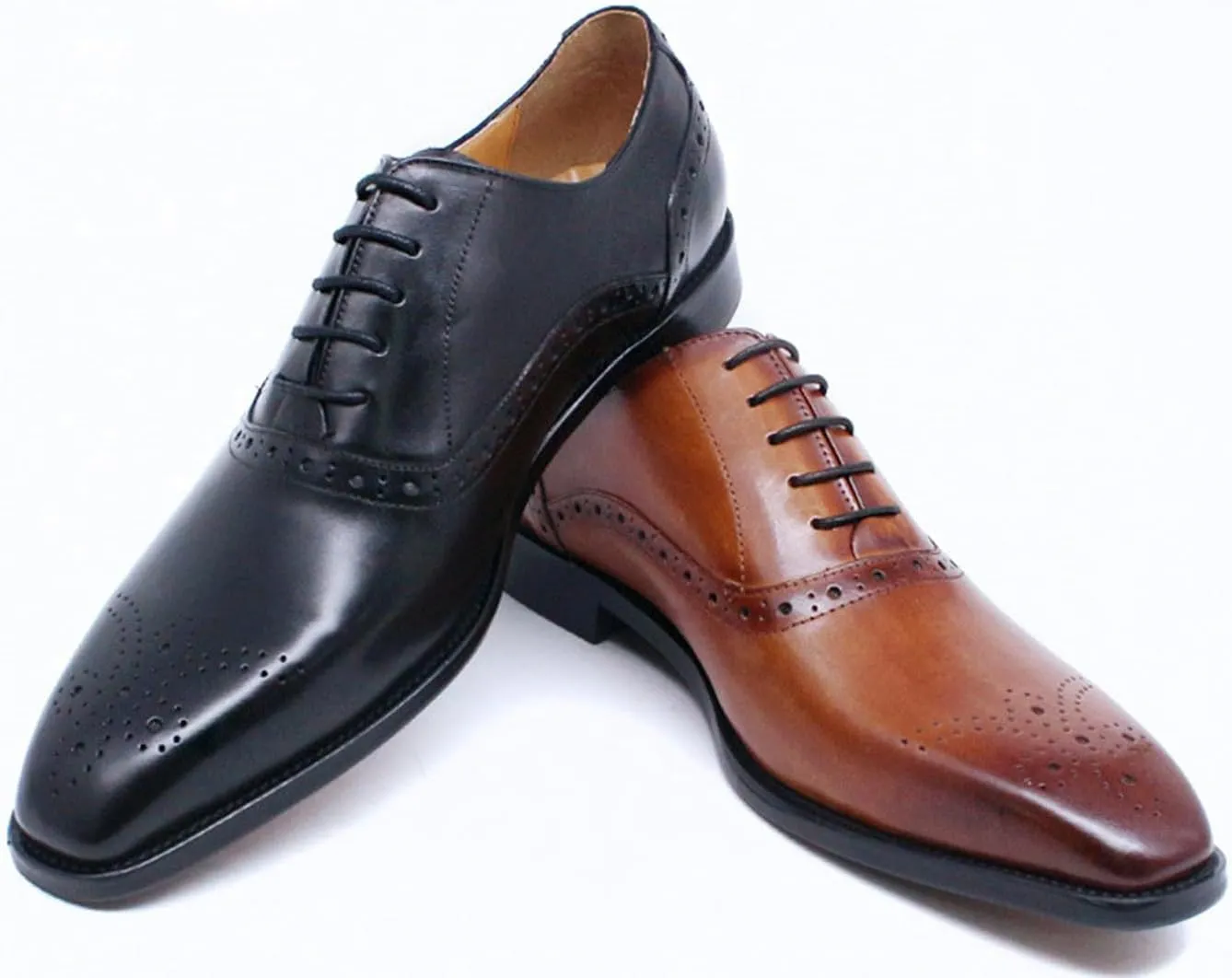 Mens Oxfords Formal Dress Suit Shoes Genuine Leather Prom Derby Shoes Fashion Luxury Wedding Business Casual Comfortable Tuexdo Shoes for Men