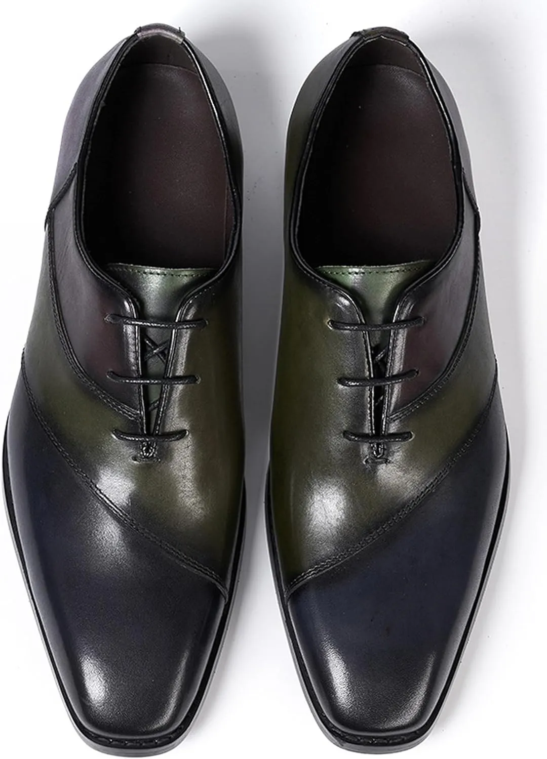 Mens Oxfords Formal Dress Suit Shoes Genunie Leather Plain Toe Modern Luxury Derby Men's Prom Wedding Business Causal Two Tone Shoes Fashion Comfortable Tuxedo Shoes for Men