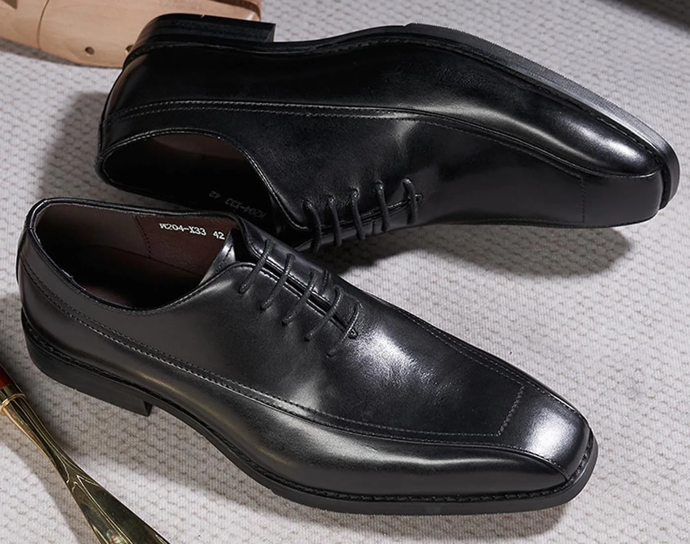 Mens Oxfords Formal Dress Suit Shoes Genunie Leather Wingtip Modern Prom Shoes Men's Fashion Business Casual Luxury Wedding Tuxedo Shoes for Men