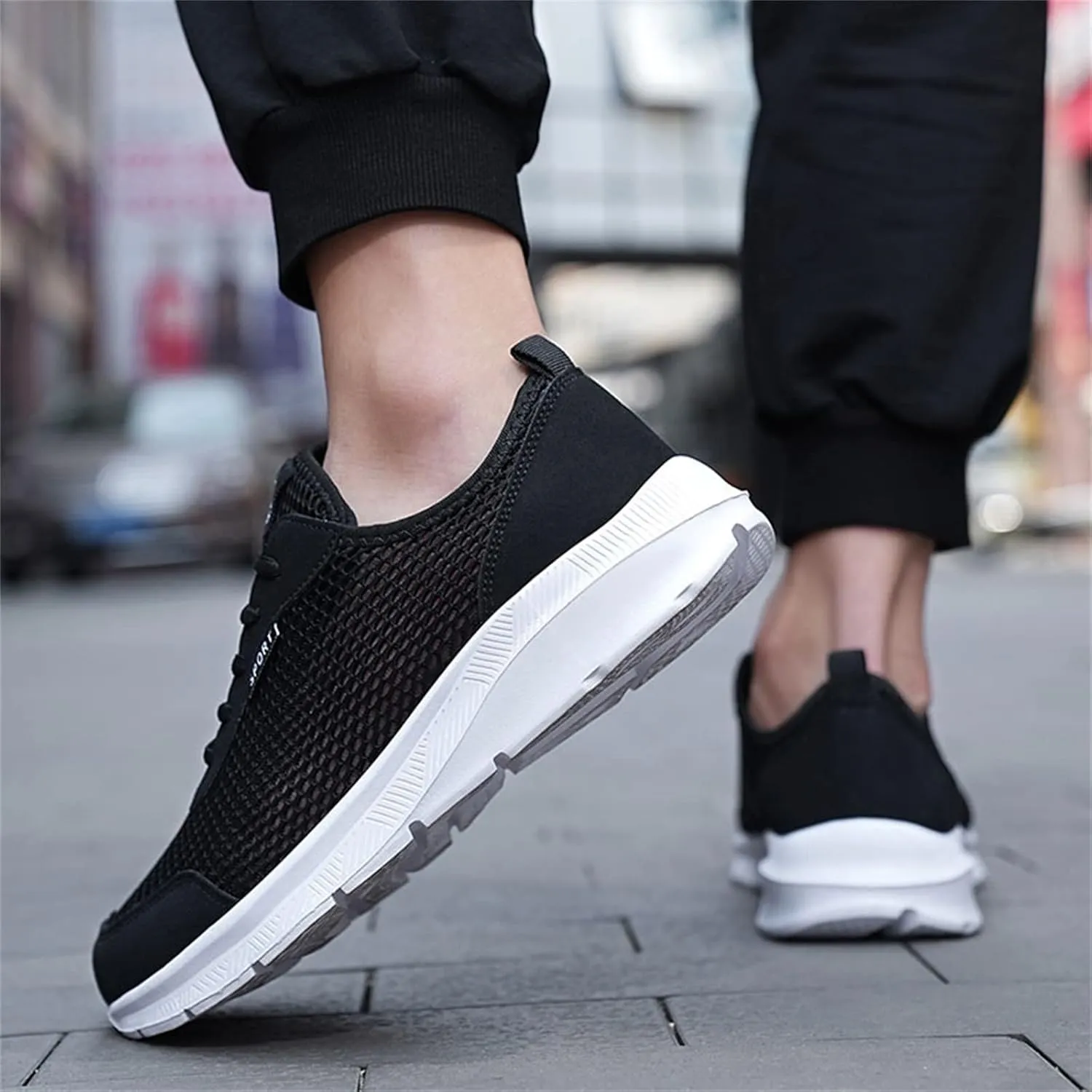 Mens Running Shoes Slip-on Walking Tennis Sneakers Lightweight Breathable Casual Soft Sole Mesh Workout Sports Shoes
