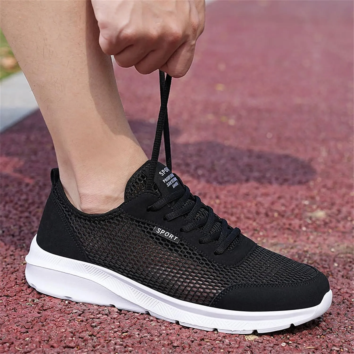 Mens Running Shoes Slip-on Walking Tennis Sneakers Lightweight Breathable Casual Soft Sole Mesh Workout Sports Shoes