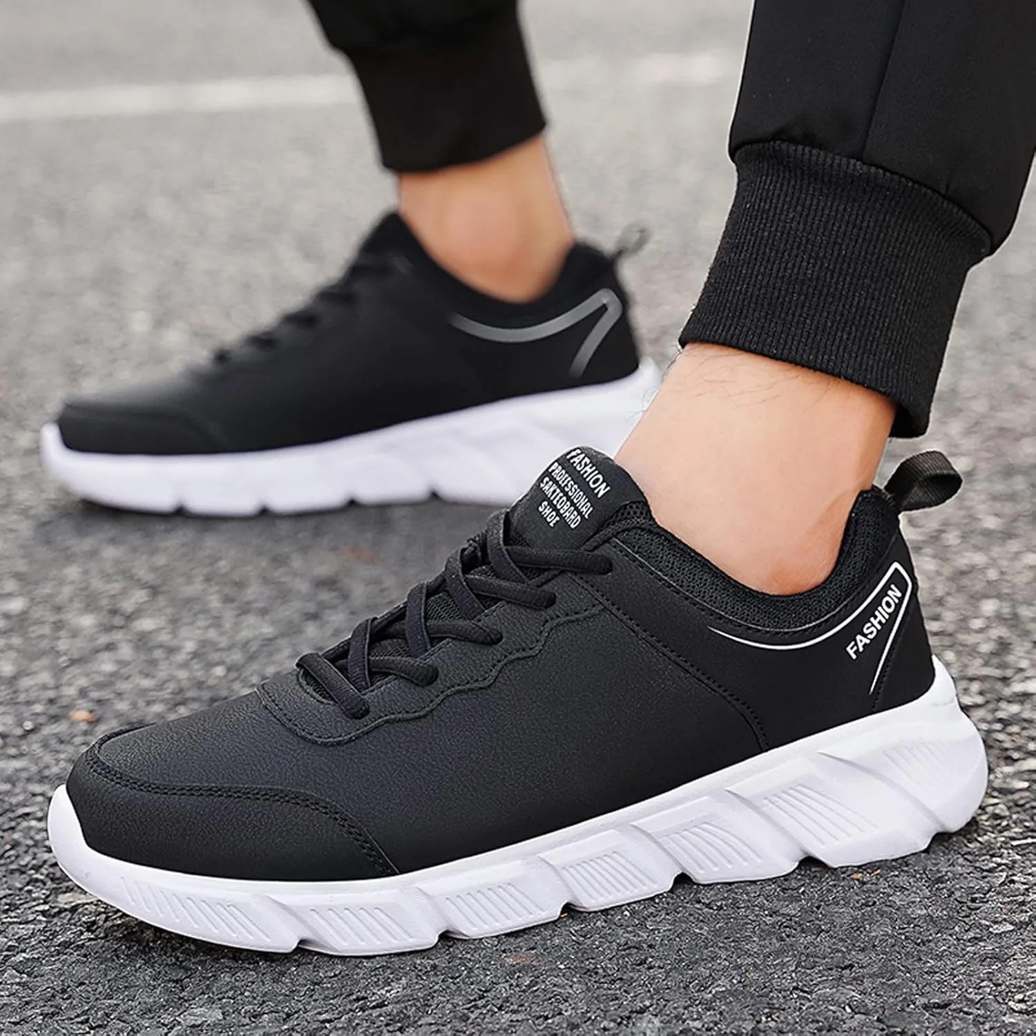 Mens Shoes Casual Leather Laace Up Color Blocking Casual Fashion Simple Shoes Running Big Sneaker Slippers Men
