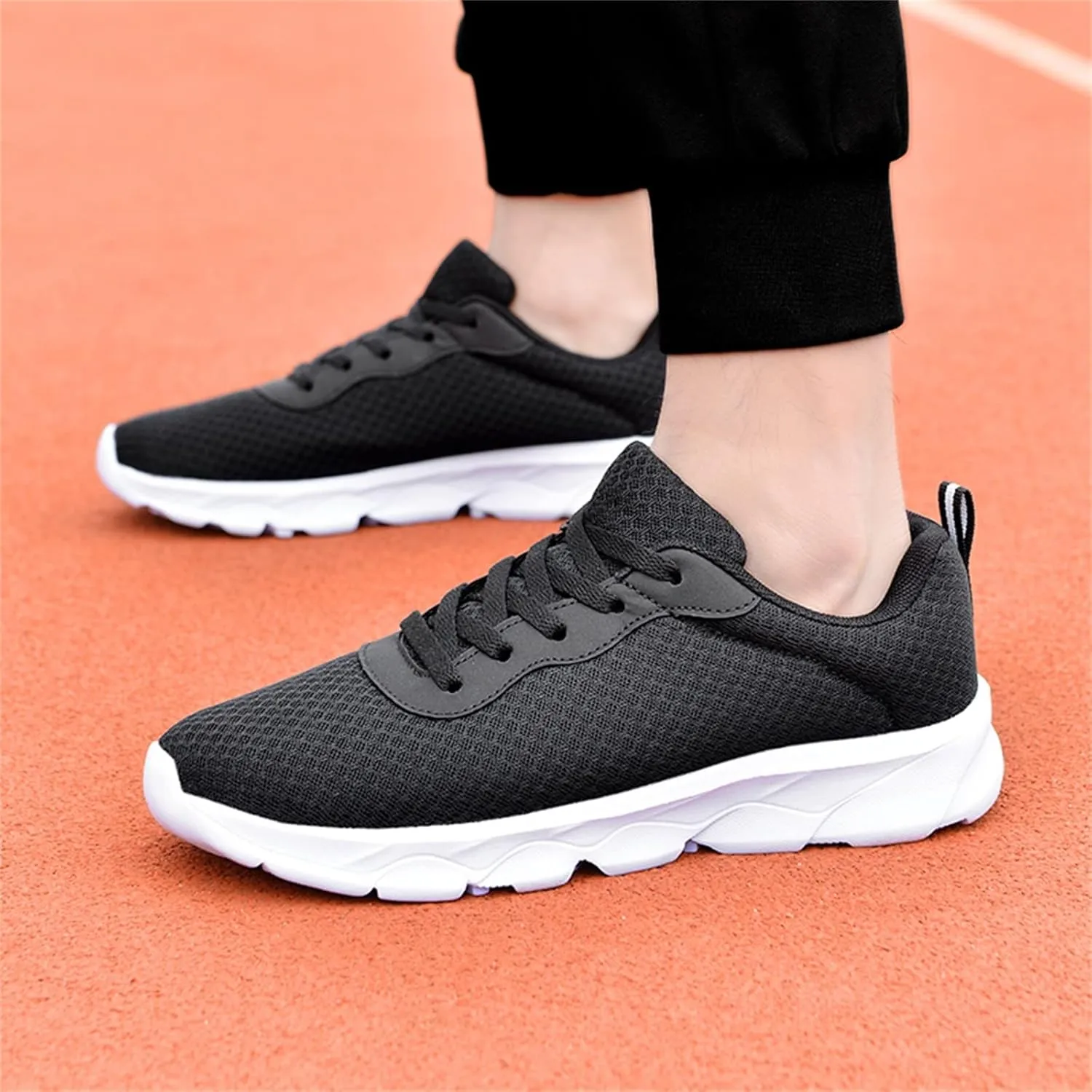 Mens Shoes Summer Large Size Casual Breathable Mesh Lace Up Fashion Casual Shoes Running Steel Toe Sneaker Boots for Men