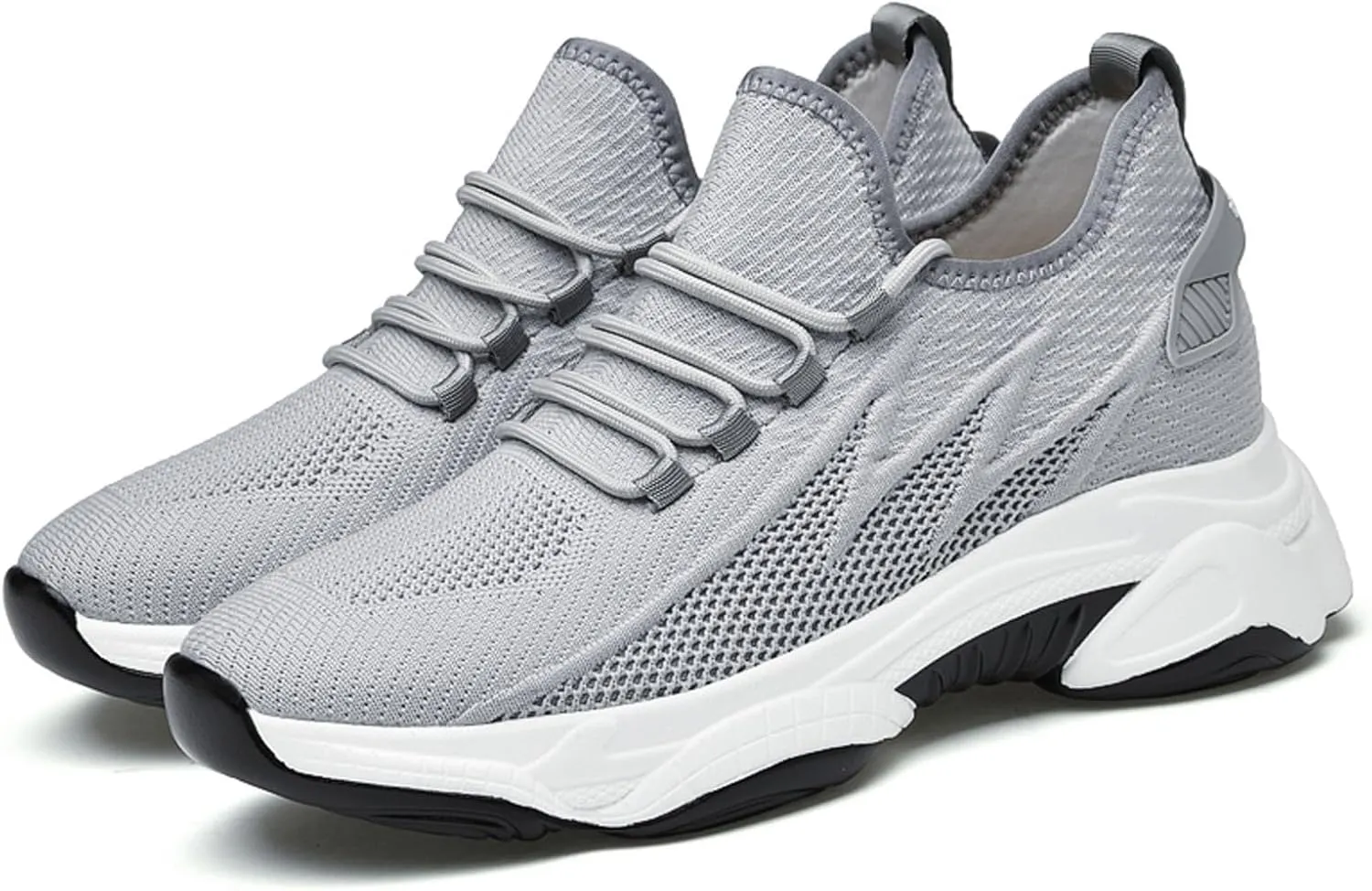 Mens Slip On Sneakers Non Slip Walking Shoes Lightweight Athletic Shoes Casual Running Shoe Increase Height 6/8/10CM