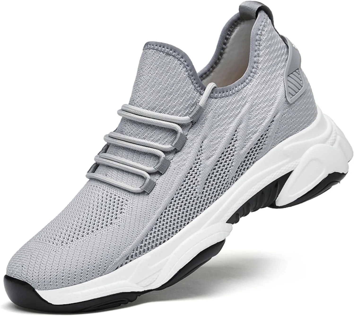 Mens Slip On Sneakers Non Slip Walking Shoes Lightweight Athletic Shoes Casual Running Shoe Increase Height 6/8/10CM