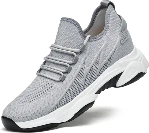 Mens Slip On Sneakers Non Slip Walking Shoes Lightweight Athletic Shoes Casual Running Shoe Increase Height 6/8/10CM