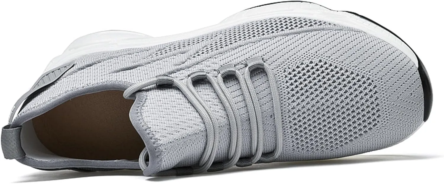 Mens Slip On Sneakers Non Slip Walking Shoes Lightweight Athletic Shoes Casual Running Shoe Increase Height 6/8/10CM