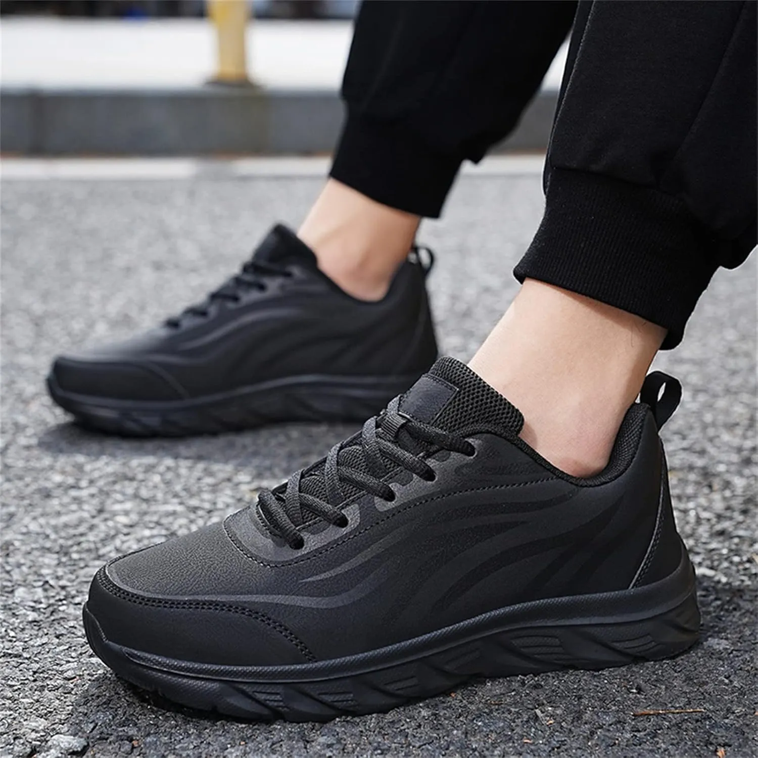 Mens Sneakers Waterproof Hiking Shoes Lightweight Tennis Shoes Comfortable Walking Shoes Outdoor Trekking Shoes
