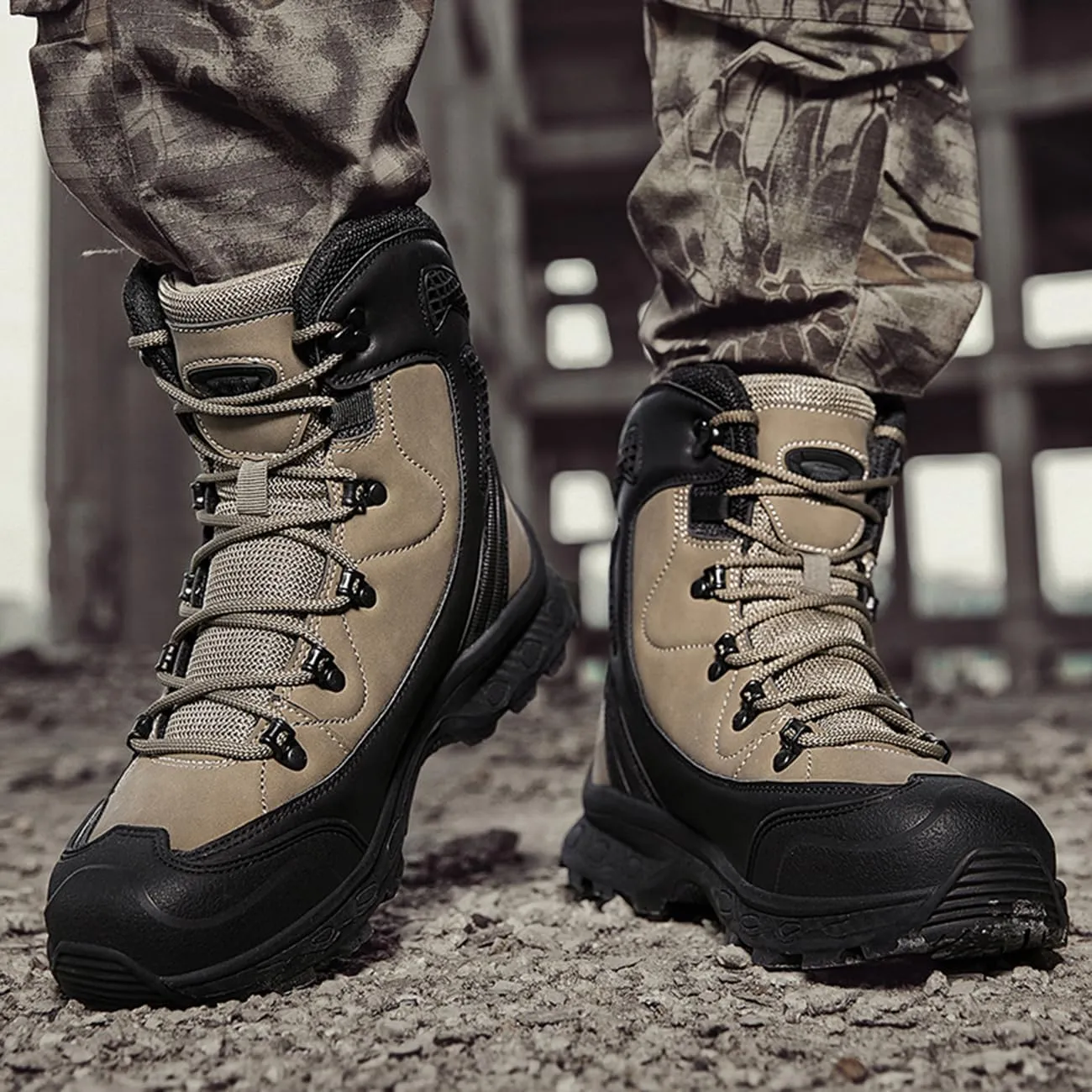 Men's Tactical Hiking Boots Lightweight Breathable Combat Boots Outdoor Jungle Work Boots