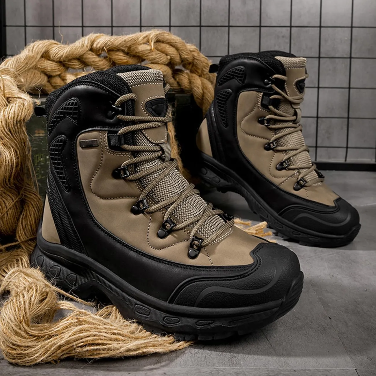 Men's Tactical Hiking Boots Lightweight Breathable Combat Boots Outdoor Jungle Work Boots
