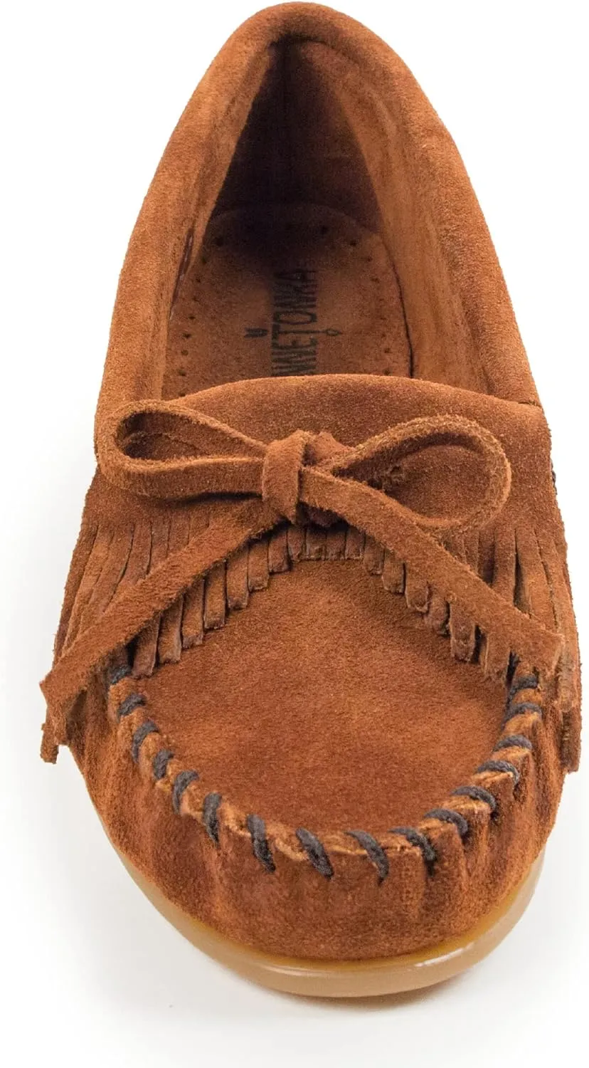 Minnetonka Women's Kilty Suede Hardsole Moccasin
