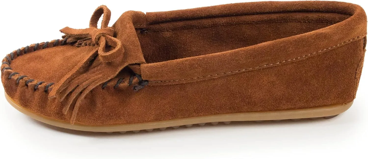 Minnetonka Women's Kilty Suede Hardsole Moccasin