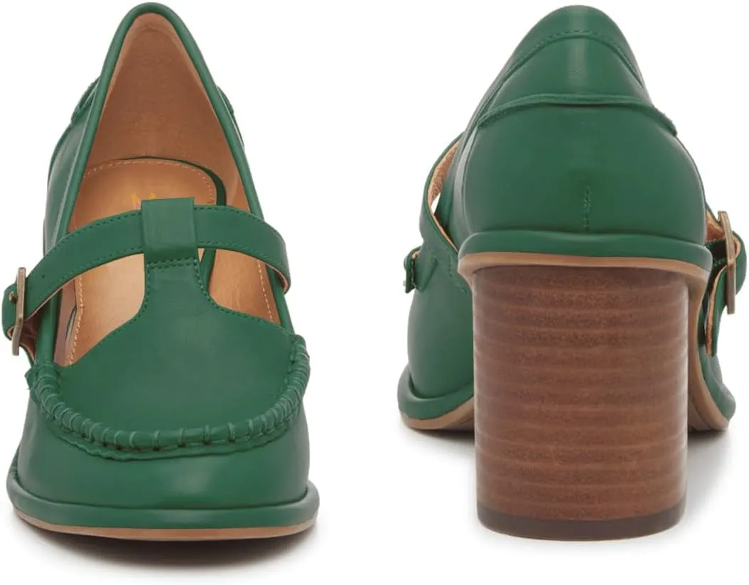 MOOMMO Women Chunky Stacked Heel Loafers Pumps Round Closed Toe Slip On Penny Loafer Buckle T-Strap Block High Heel Oxford Shoes Formal Classic Thick Heel Dress Loafer Office Lady Retro 4-11 M US