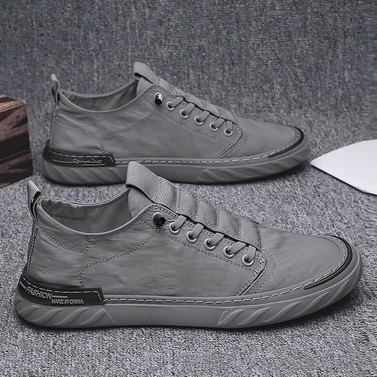 Non Slip Work Sport Shoes for Men Trendy Versatile Shoes Casual Versatile Canvas Arch Business Casual Shoe Men
