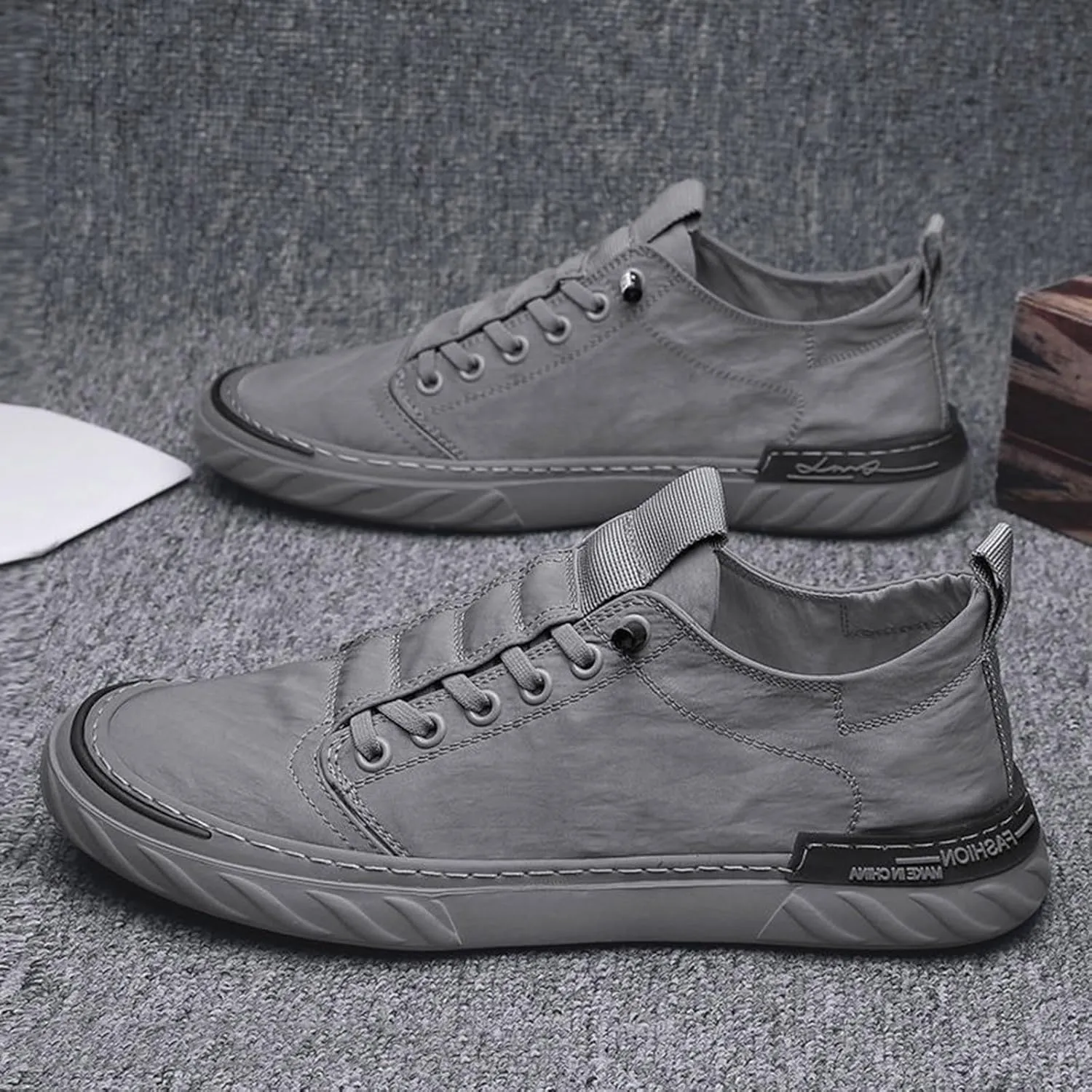Non Slip Work Sport Shoes for Men Trendy Versatile Shoes Casual Versatile Canvas Arch Business Casual Shoe Men